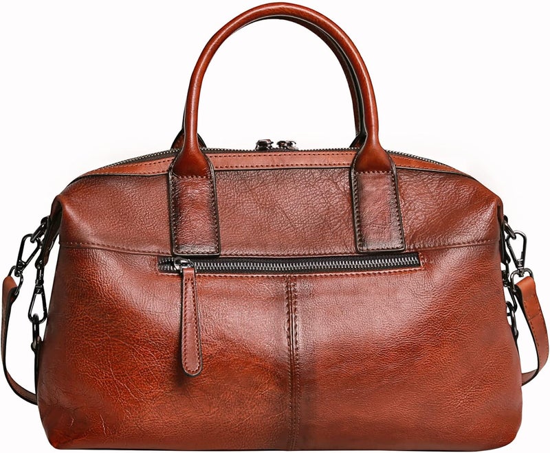 Iswee Genuine Leather Satchel Tote Bag Top Handle Handbag Designer Shoulder Bag Large Capacity Cross Body Bag - Image 3